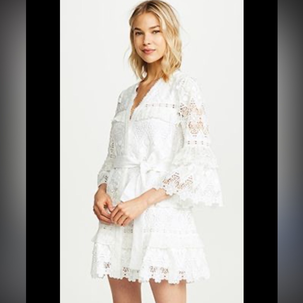 Elegant White Lace Dress, Alexis White Lace Noella Mini Dress – Size XS